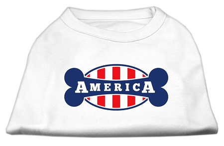 Bonely in America Screen Print Shirt White Med